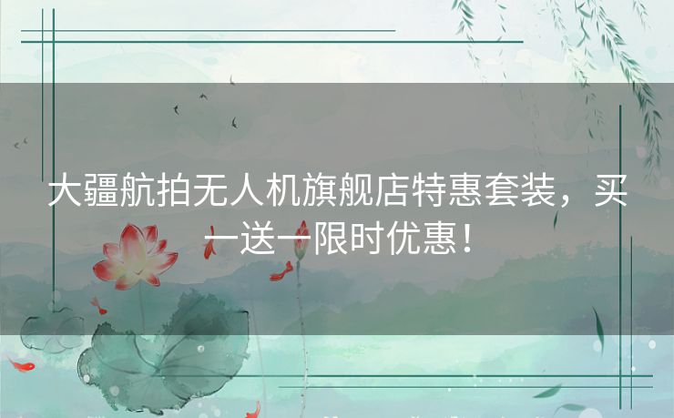 大疆航拍无人机旗舰店特惠套装，买一送一限时优惠！