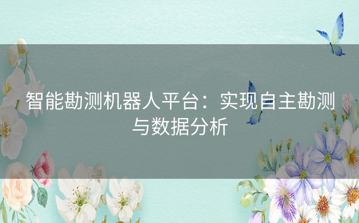 智能勘测机器人平台：实现自主勘测与数据分析
