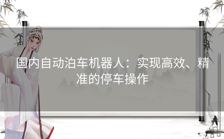 国内自动泊车机器人：实现高效、精准的停车操作