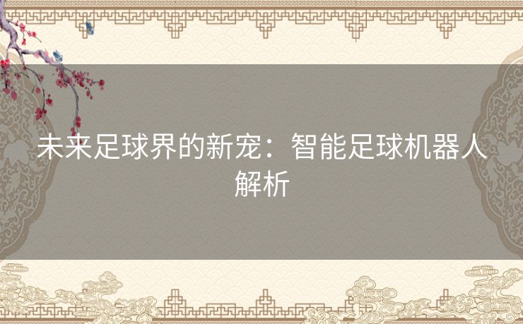 未来足球界的新宠：智能足球机器人解析