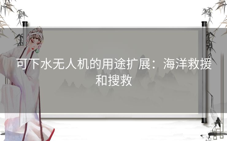 可下水无人机的用途扩展：海洋救援和搜救