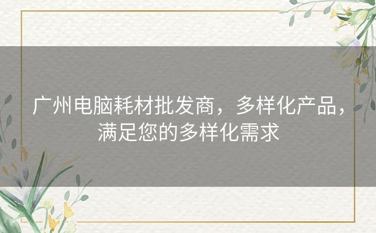 广州电脑耗材批发商，多样化产品，满足您的多样化需求