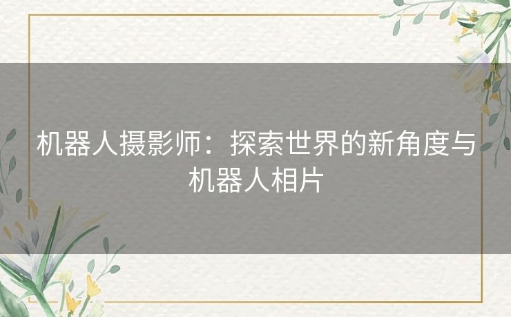 机器人摄影师：探索世界的新角度与机器人相片