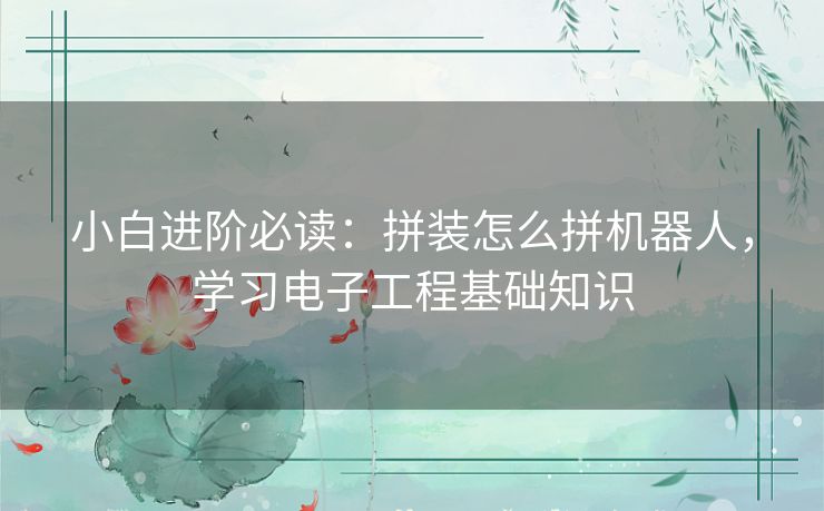 小白进阶必读：拼装怎么拼机器人，学习电子工程基础知识