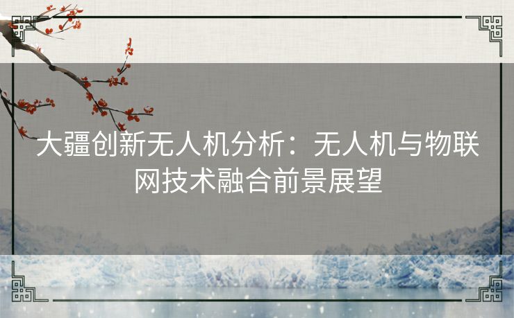 大疆创新无人机分析：无人机与物联网技术融合前景展望