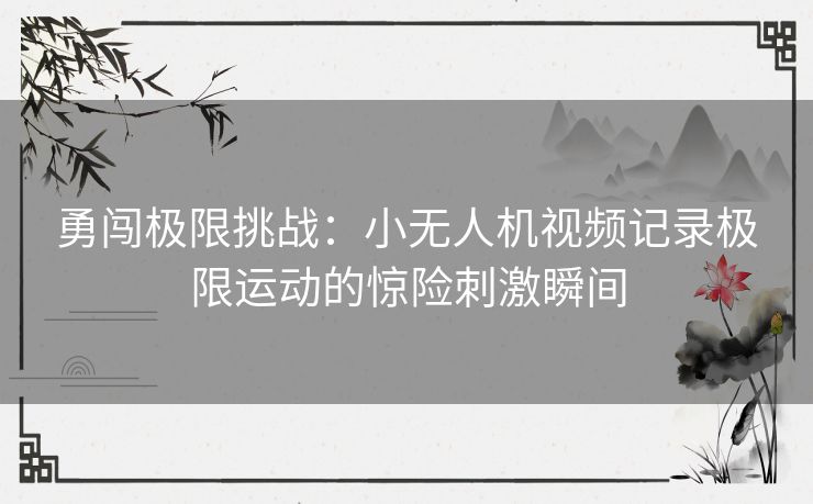 勇闯极限挑战：小无人机视频记录极限运动的惊险刺激瞬间