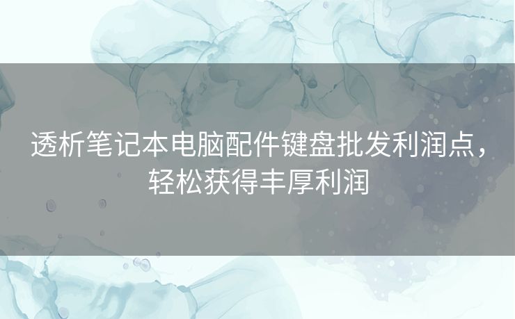 透析笔记本电脑配件键盘批发利润点，轻松获得丰厚利润