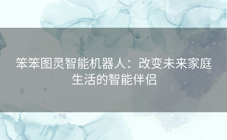 笨笨图灵智能机器人：改变未来家庭生活的智能伴侣