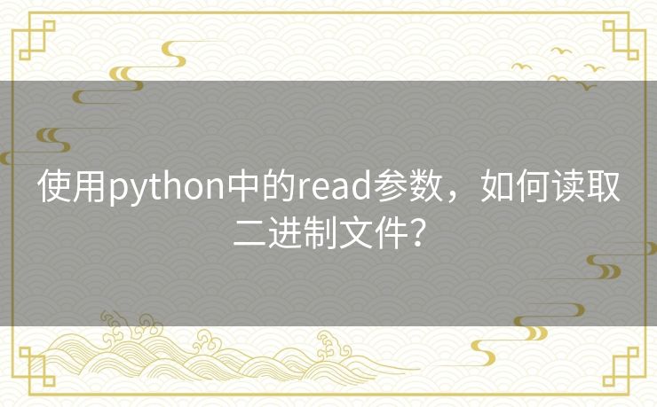 使用python中的read参数，如何读取二进制文件？