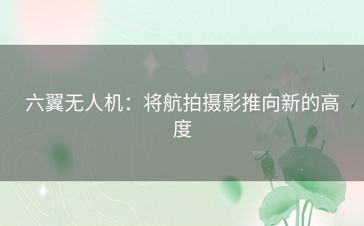 六翼无人机：将航拍摄影推向新的高度