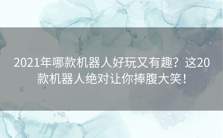 2021年哪款机器人好玩又有趣？这20款机器人绝对让你捧腹大笑！