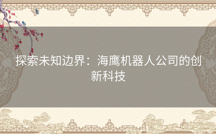探索未知边界：海鹰机器人公司的创新科技