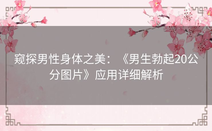 窥探男性身体之美：《男生勃起20公分图片》应用详细解析