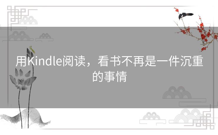 用Kindle阅读，看书不再是一件沉重的事情