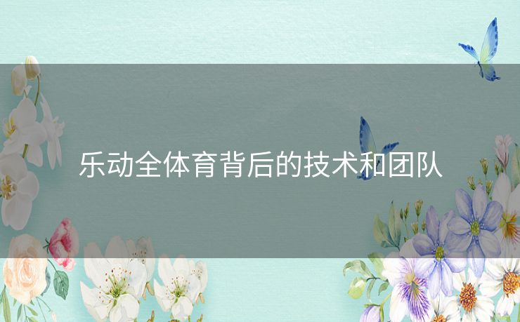 乐动全体育背后的技术和团队