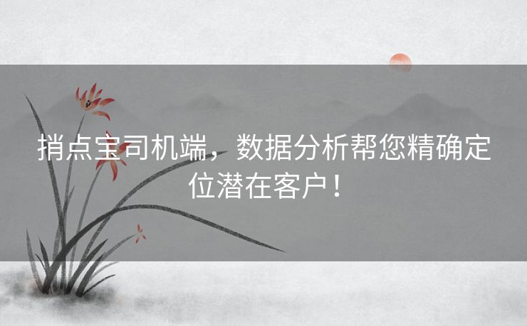 捎点宝司机端，数据分析帮您精确定位潜在客户！