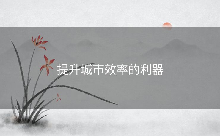 提升城市效率的利器