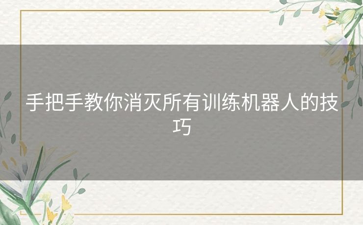 手把手教你消灭所有训练机器人的技巧