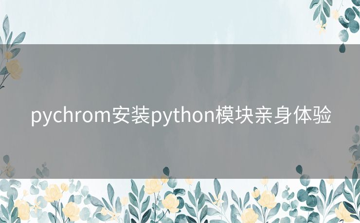 pychrom安装python模块亲身体验