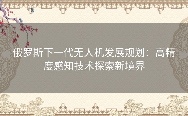 俄罗斯下一代无人机发展规划：高精度感知技术探索新境界