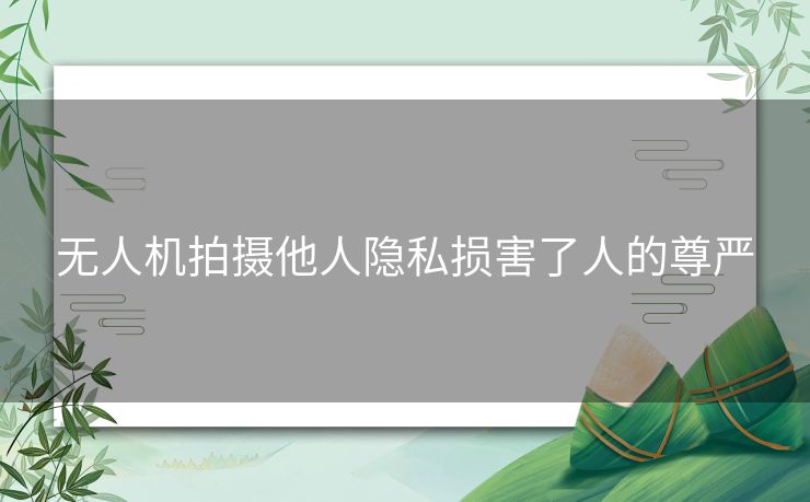 无人机拍摄他人隐私损害了人的尊严