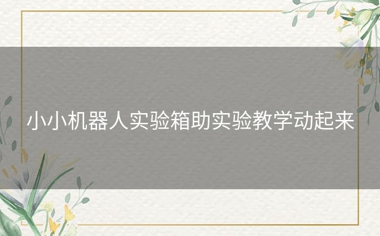 小小机器人实验箱助实验教学动起来