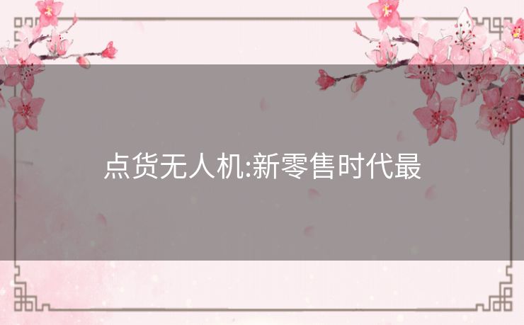 点货无人机:新零售时代最
