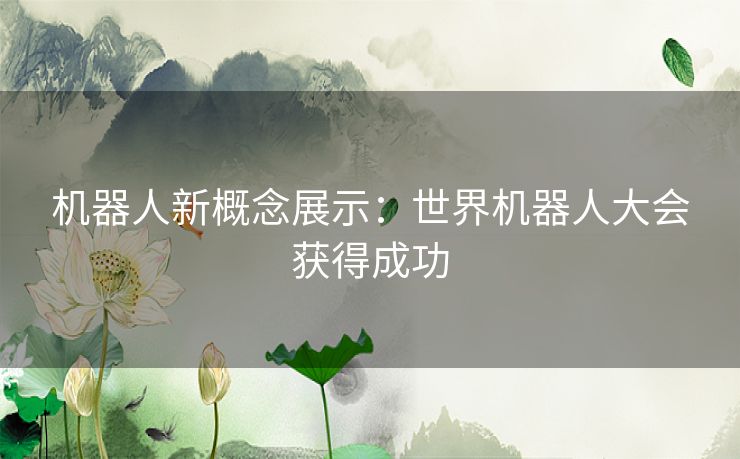 机器人新概念展示：世界机器人大会获得成功
