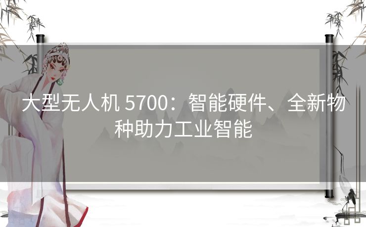 大型无人机 5700：智能硬件、全新物种助力工业智能