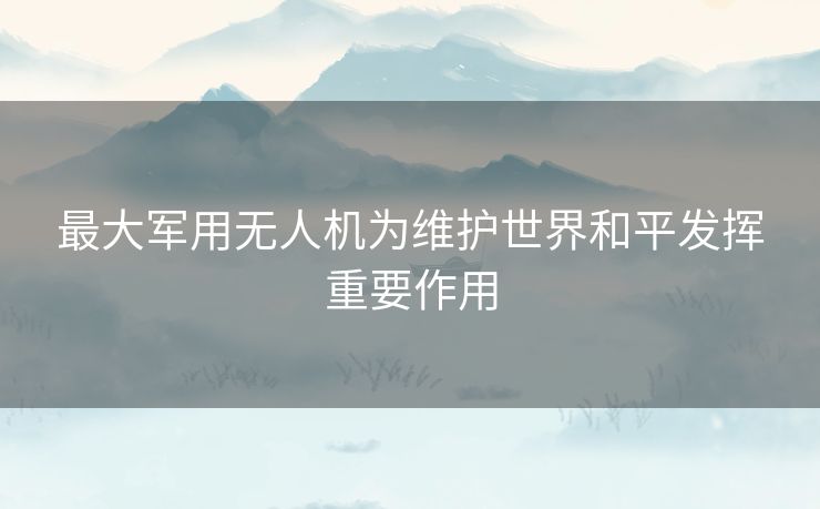 最大军用无人机为维护世界和平发挥重要作用
