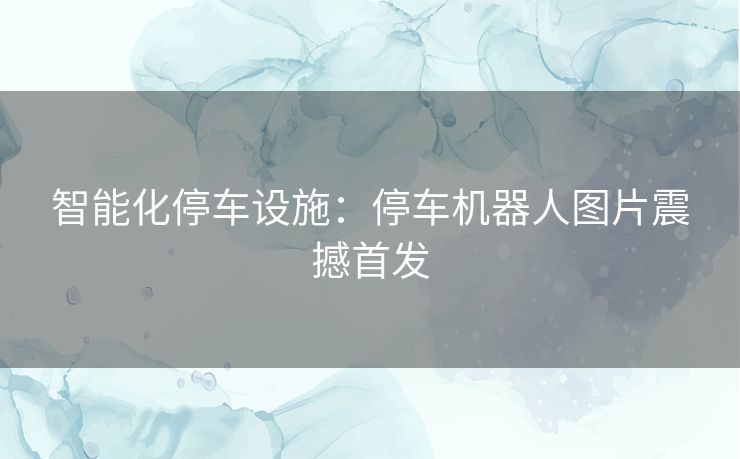 智能化停车设施：停车机器人图片震撼首发