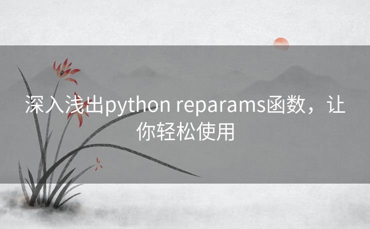 深入浅出python reparams函数，让你轻松使用