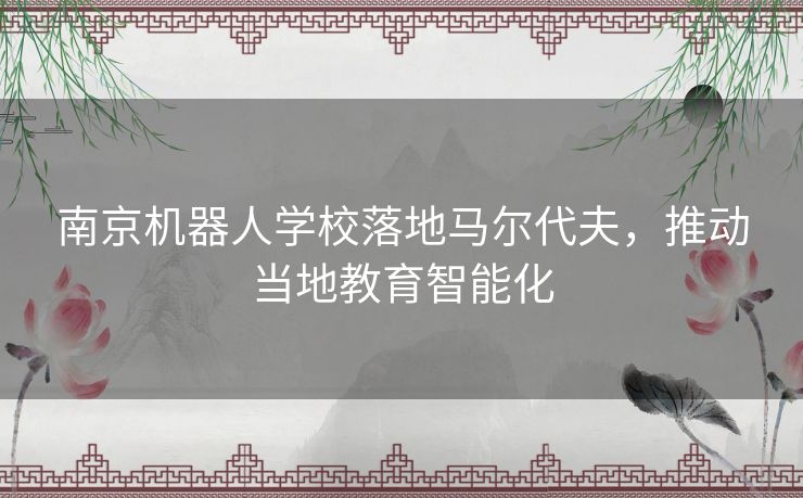 南京机器人学校落地马尔代夫，推动当地教育智能化