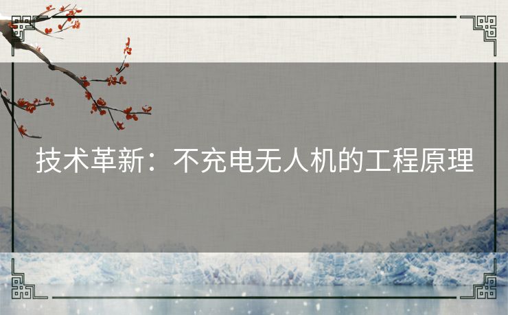 技术革新：不充电无人机的工程原理