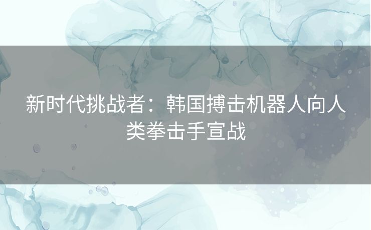 新时代挑战者：韩国搏击机器人向人类拳击手宣战