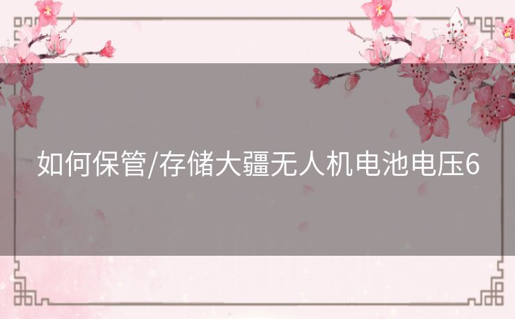 如何保管/存储大疆无人机电池电压6