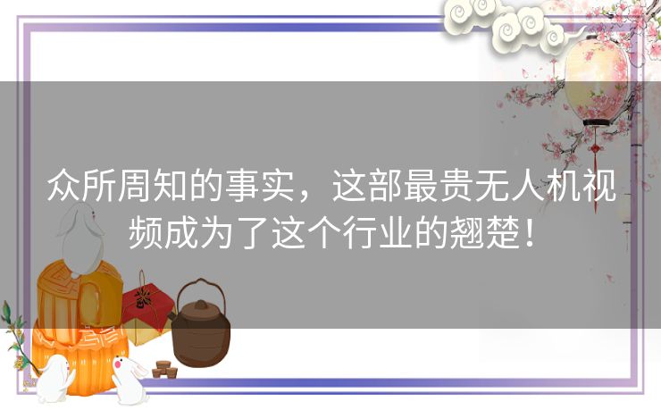 众所周知的事实，这部最贵无人机视频成为了这个行业的翘楚！