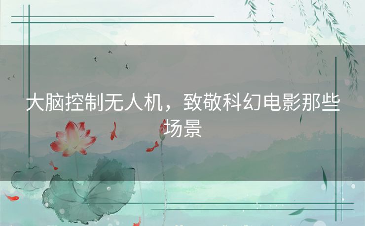 大脑控制无人机，致敬科幻电影那些场景