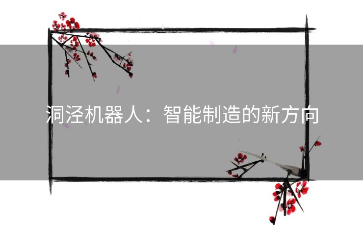 洞泾机器人：智能制造的新方向