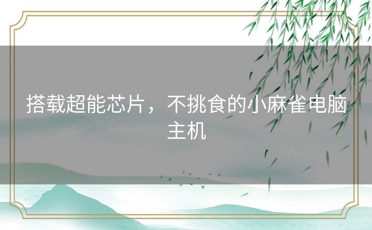 搭载超能芯片，不挑食的小麻雀电脑主机