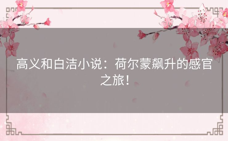 高义和白洁小说：荷尔蒙飙升的感官之旅！