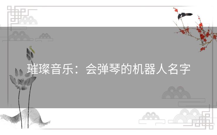 璀璨音乐：会弹琴的机器人名字