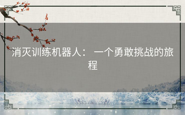 消灭训练机器人： 一个勇敢挑战的旅程