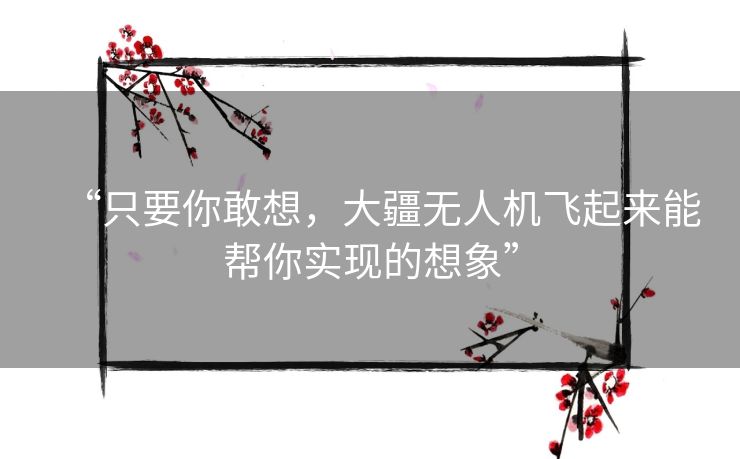 “只要你敢想，大疆无人机飞起来能帮你实现的想象”