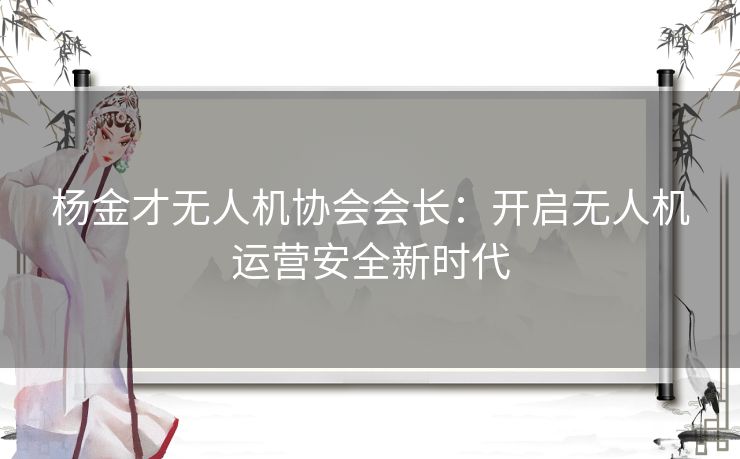 杨金才无人机协会会长：开启无人机运营安全新时代