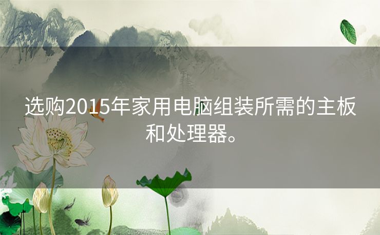 选购2015年家用电脑组装所需的主板和处理器。