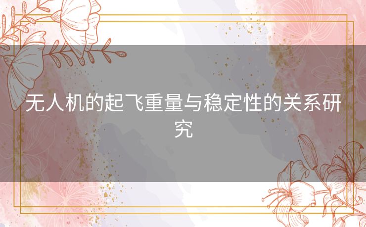 无人机的起飞重量与稳定性的关系研究