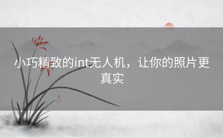 小巧精致的int无人机，让你的照片更真实