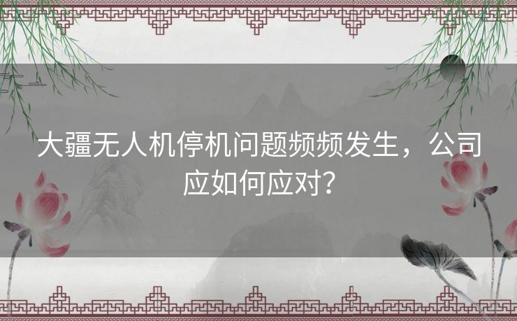 大疆无人机停机问题频频发生，公司应如何应对？