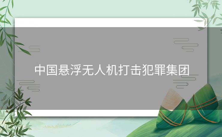 中国悬浮无人机打击犯罪集团